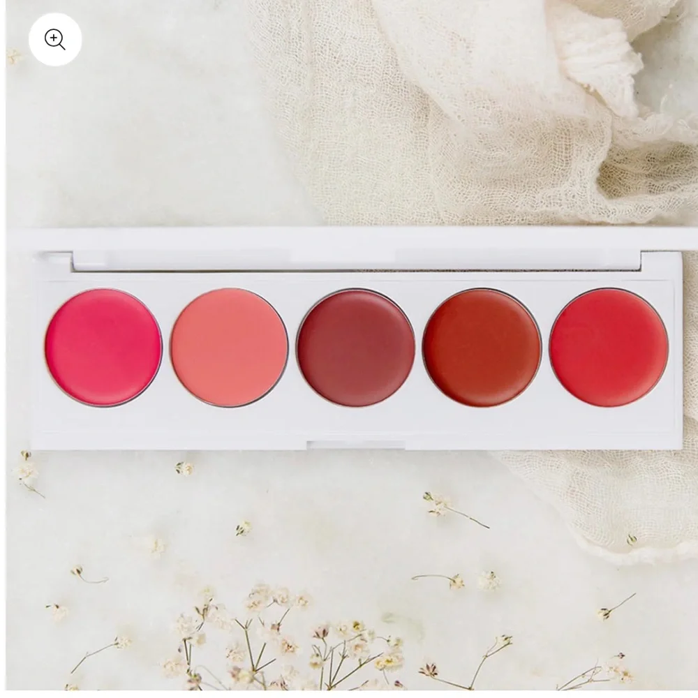 Seraphine Botanicals Rhubarb + Rose - Creamy Lip & Cheek Palette.